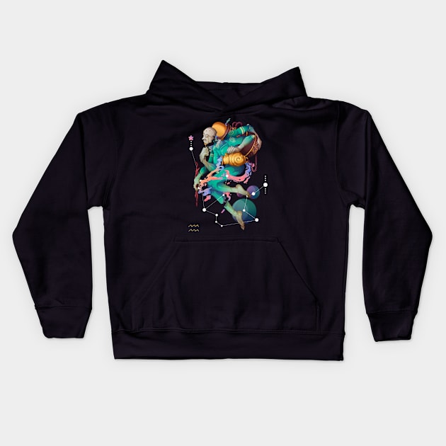 Aquarius Kids Hoodie by mute_illustration